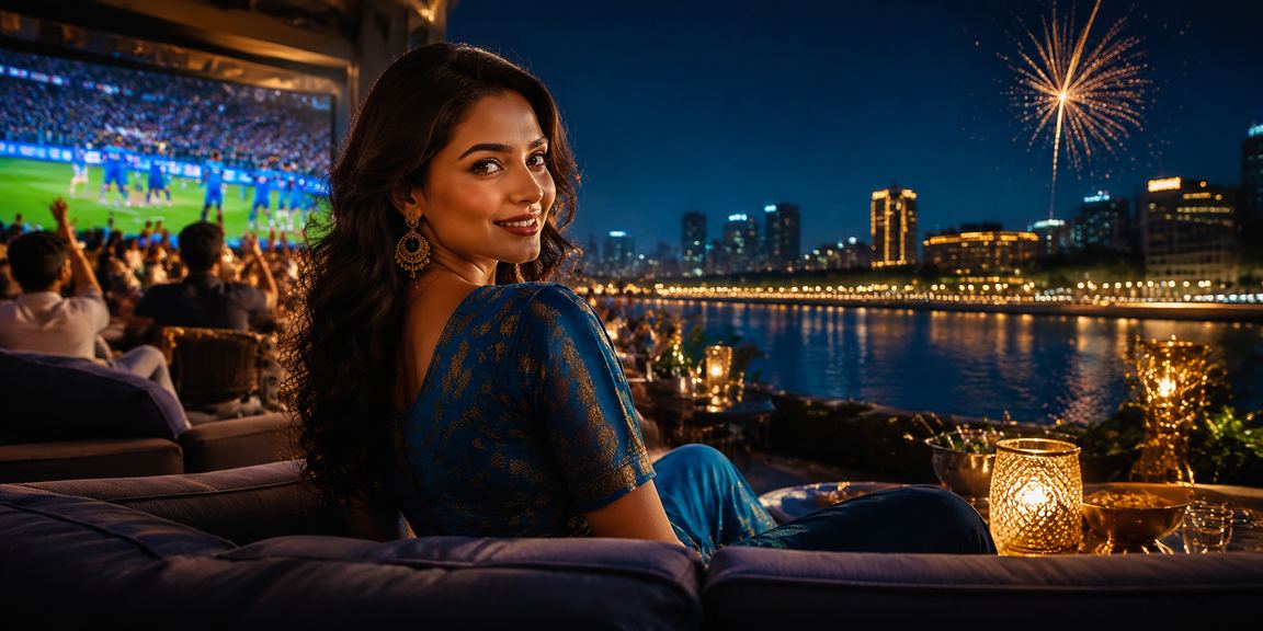 Ahmedabad riverfront cityscape with promotional cashbacks