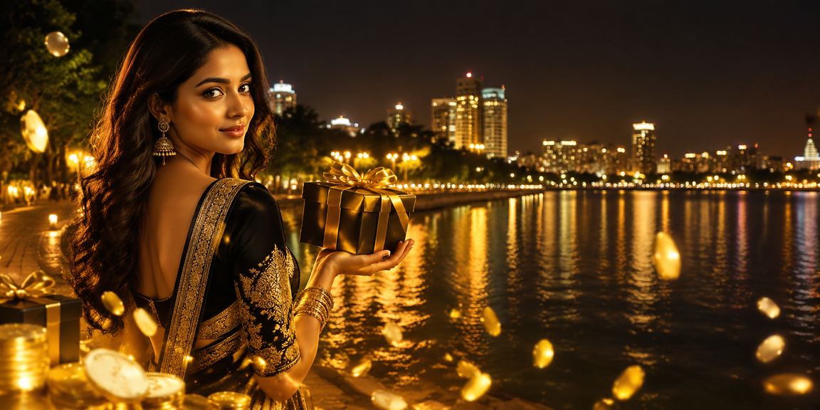 Young woman playing Andar Bahar game on mobile at Bangalore MG Road