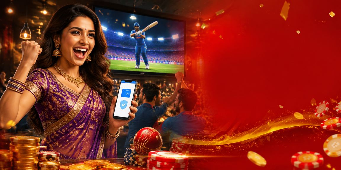 Close-up of cricket betting live with red and gold chips at og2 India